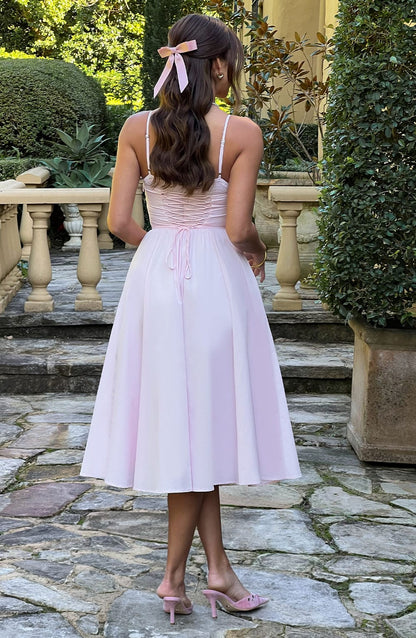 Marta - Vestido Midi Elegante Estilo Corsé