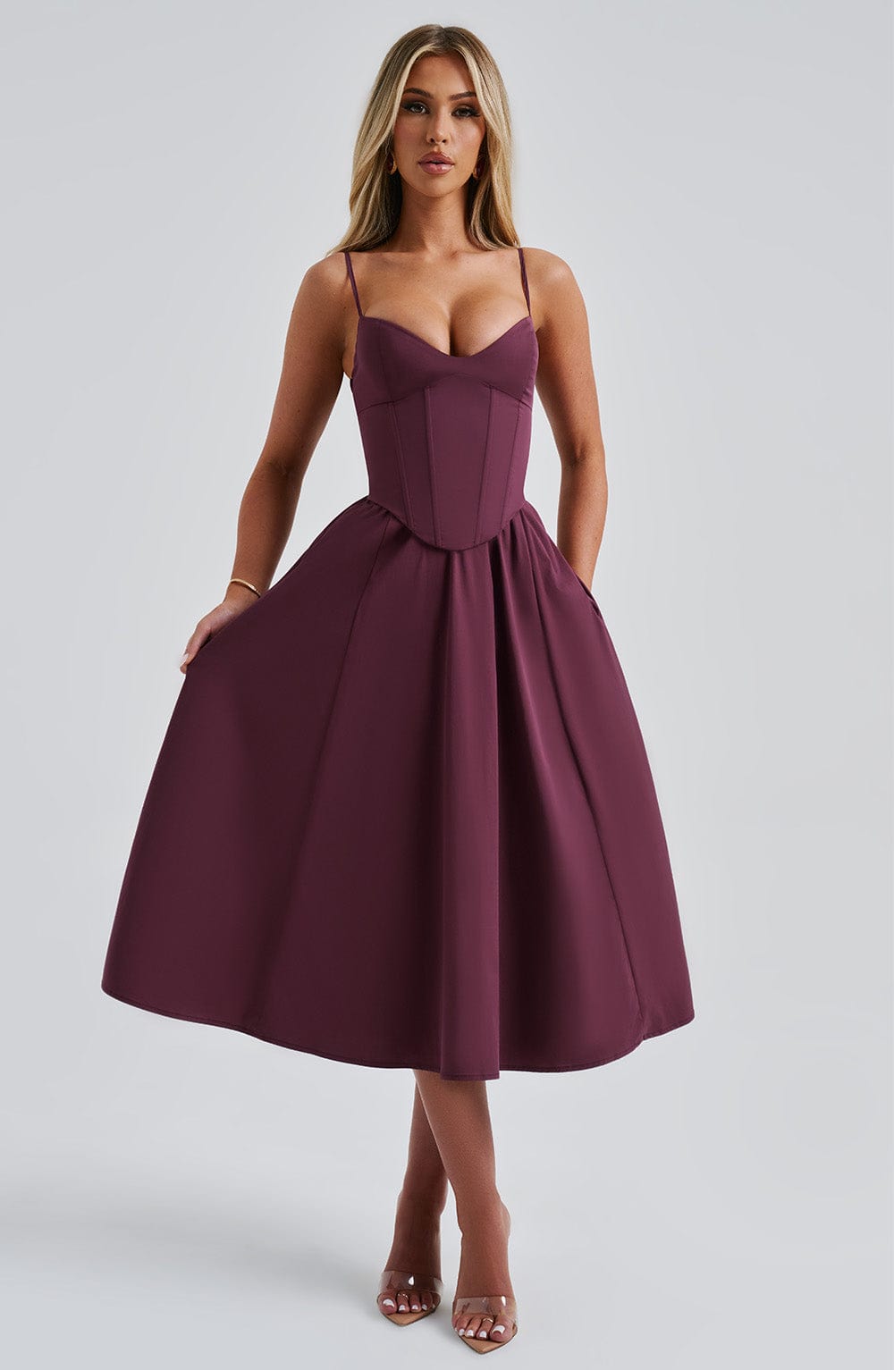 Marta - Vestido Midi Elegante Estilo Corsé