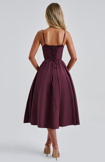 Marta - Vestido Midi Elegante Estilo Corsé
