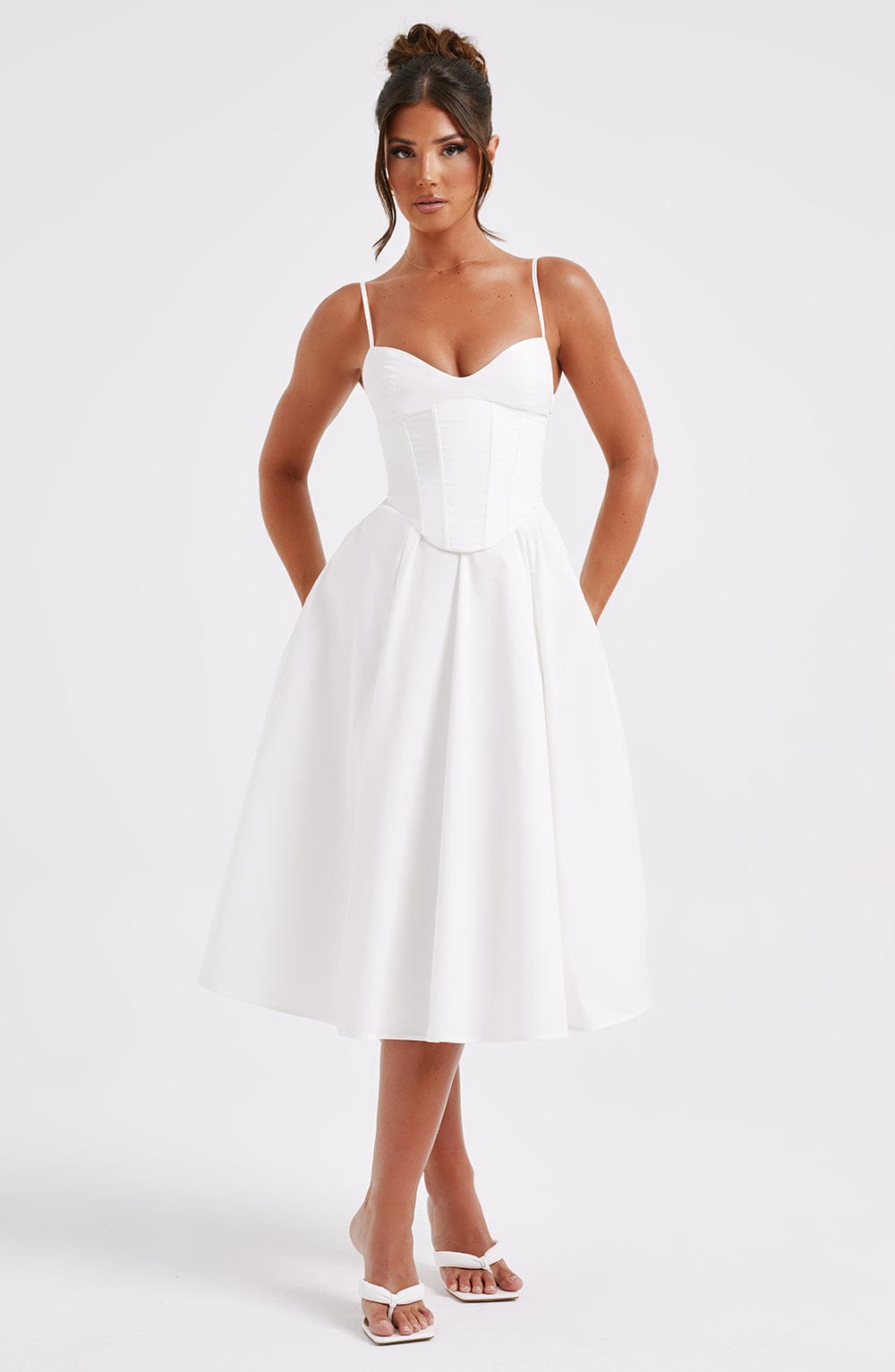 Marta - Vestido Midi Elegante Estilo Corsé