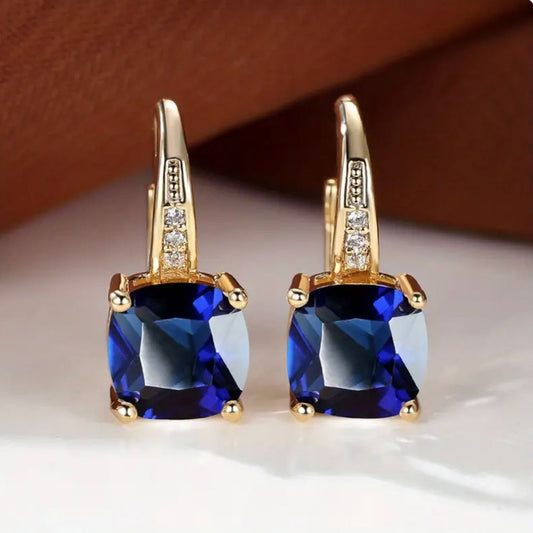 Aretes Argolla con Zafiro Místico