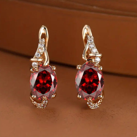 Aretes Colgantes Crepúsculo Carmesí