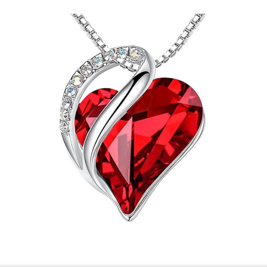 Collar de Rubí Corazón Infinito