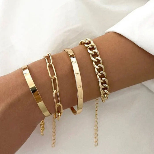 Elan - Set de Brazaletes Dorados