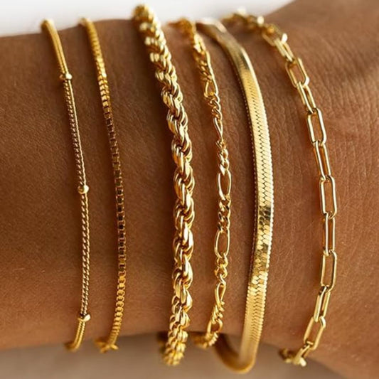 Isabella - Set de Brazaletes Dorados Clásicos