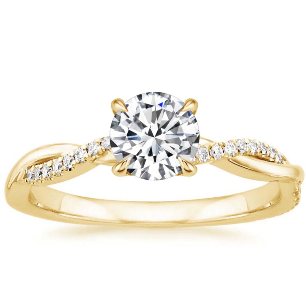 Jane - Anillo Dorado Trenzado con Circonitas