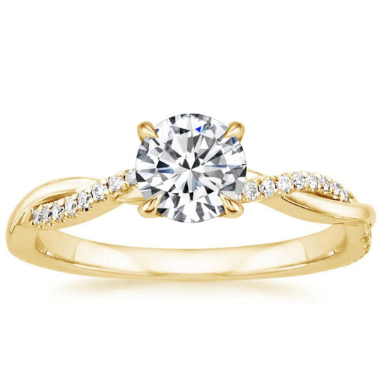 Jane - Anillo Dorado Trenzado con Circonitas