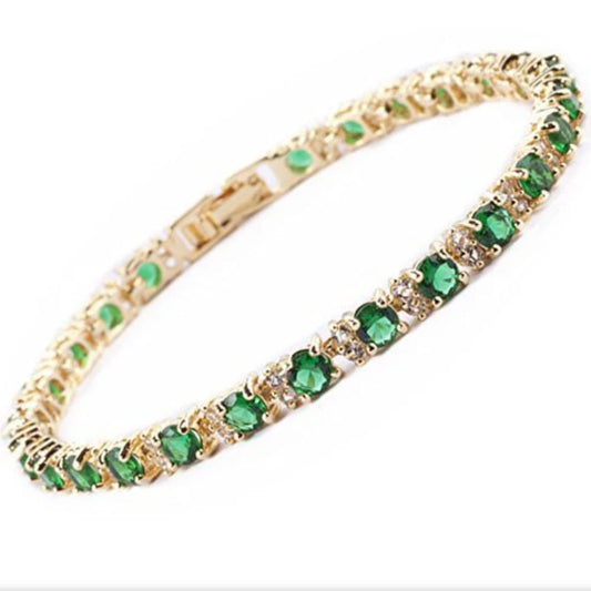 Pulsera Tennis Trío de Esmeraldas