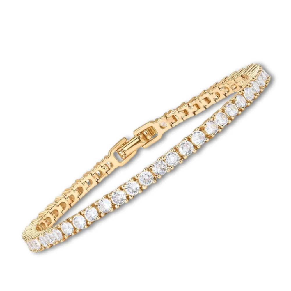 Tennis - Brazalete Dorado con Circonitas