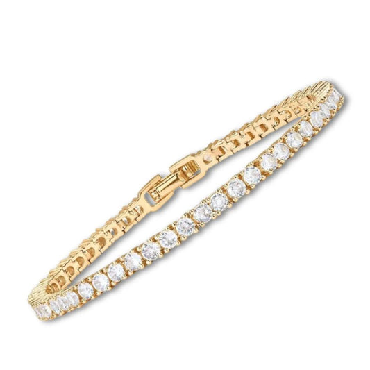Tennis - Brazalete Dorado con Circonitas