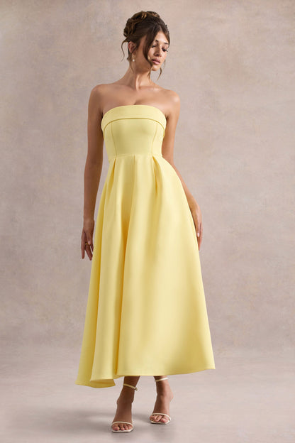 Ana - Vestido Midi con Estilo y Escote de Hombros Descubiertos