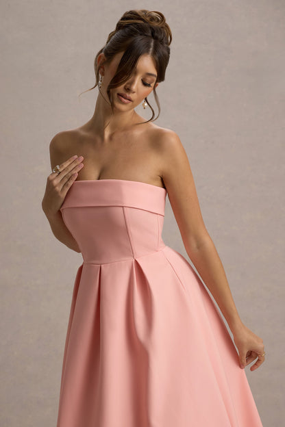 Ana - Vestido Midi con Estilo y Escote de Hombros Descubiertos