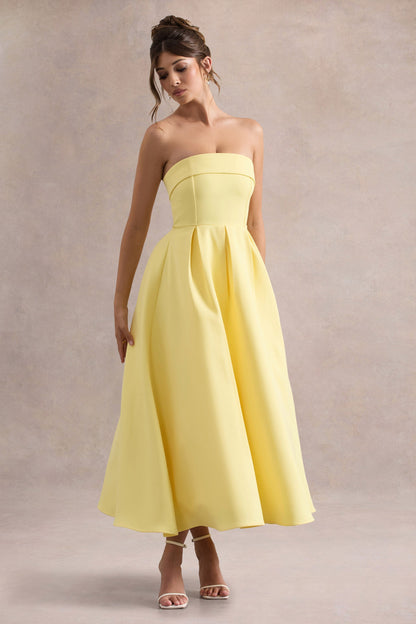 Ana - Vestido Midi con Estilo y Escote de Hombros Descubiertos