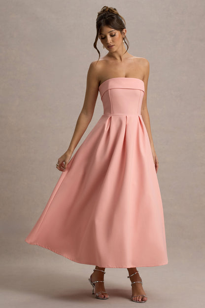 Ana - Vestido Midi con Estilo y Escote de Hombros Descubiertos