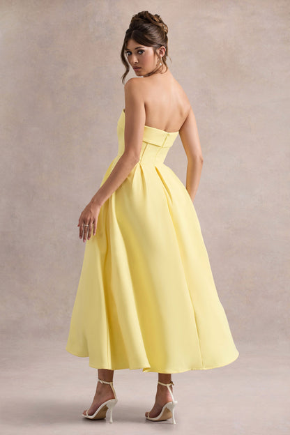 Ana - Vestido Midi con Estilo y Escote de Hombros Descubiertos